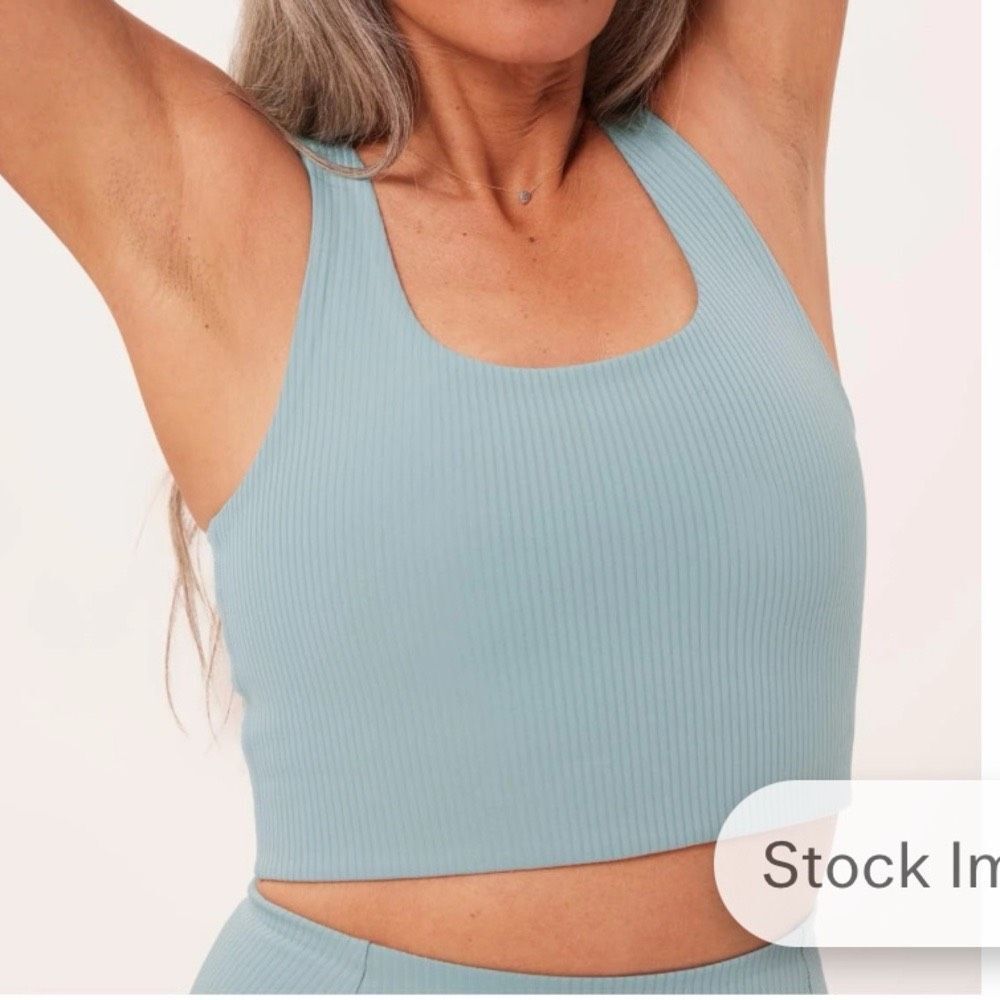 Girlfriend Collective Light Blue Rib Compression Set Size XXS - Picture 2 of 9